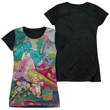 Dragon Tales Mushroom Meadow - Juniors Black Back T-Shirt Juniors Black Back T-Shirt Dragon Tales