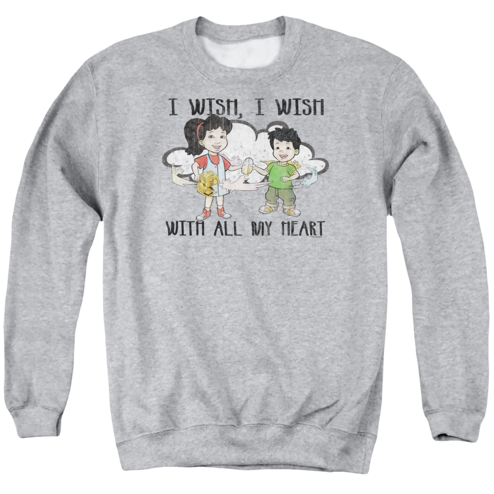 Dragon Tales I Wish With All My Heart - Men's Crewneck Sweatshirt Men's Crewneck Sweatshirt Dragon Tales