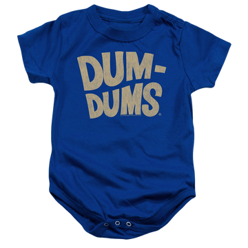 Royal baby bodysuit with Dum Dums Distressed Logo graphic
