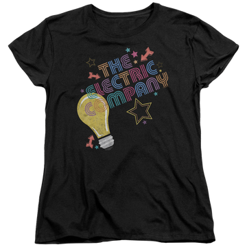Black women's t-shirt with Electric Company Electric Light graphic