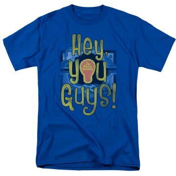 Royal men's regular fit t-shirt with Electric Company Hey You Guys graphic
