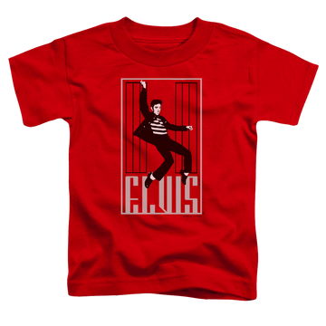 Red toddler t-shirt with Elvis Presley One Jailhouse graphic