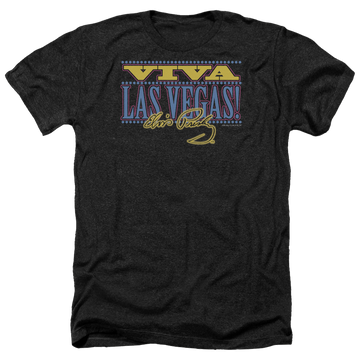 Charcoal men's heather t-shirt with Elvis Presley Viva Las Vegas graphic