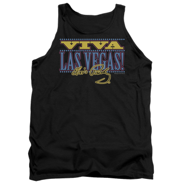 Black men's tank with Elvis Presley Viva Las Vegas graphic