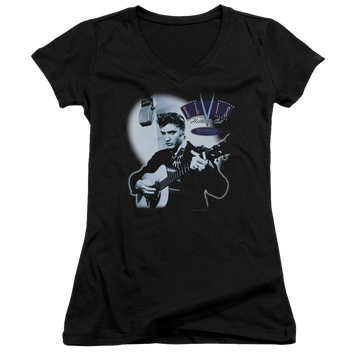 Elvis Presley Hillbilly Cat - Juniors V-Neck T-Shirt Juniors V-Neck T-Shirt Elvis Presley