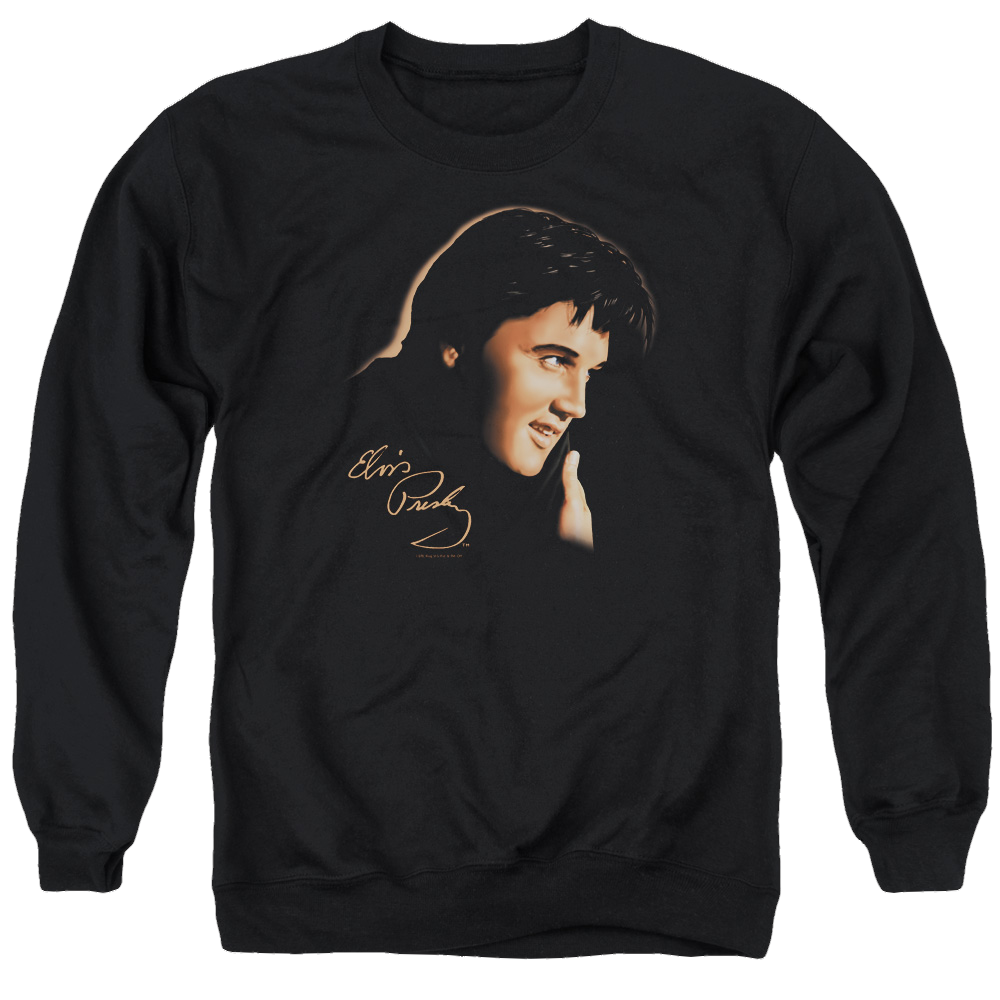 Elvis Presley Warm Portrait - Men's Crewneck Sweatshirt Men's Crewneck Sweatshirt Elvis Presley