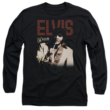 Black men's long sleeve t-shirt with Elvis Presley Viva Star graphic