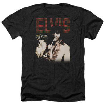 Charcoal men's heather t-shirt with Elvis Presley Viva Star graphic