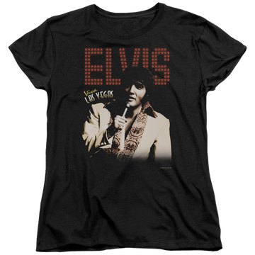 Black women's t-shirt with Elvis Presley Viva Star graphic