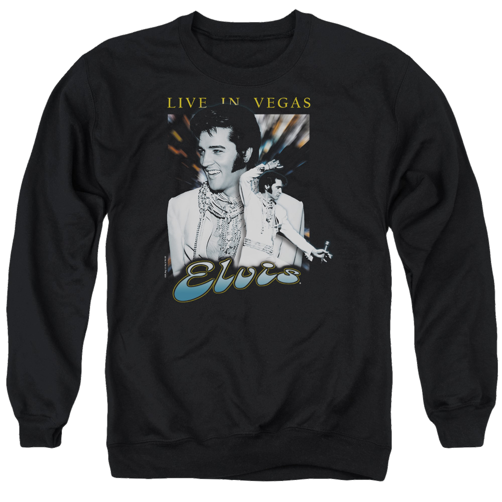 Elvis Presley Live In Vegas - Men's Crewneck Sweatshirt Men's Crewneck Sweatshirt Elvis Presley