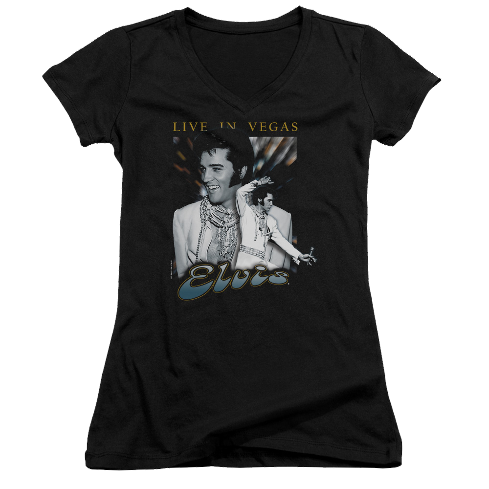Elvis Presley Live In Vegas - Juniors V-Neck T-Shirt Juniors V-Neck T-Shirt Elvis Presley