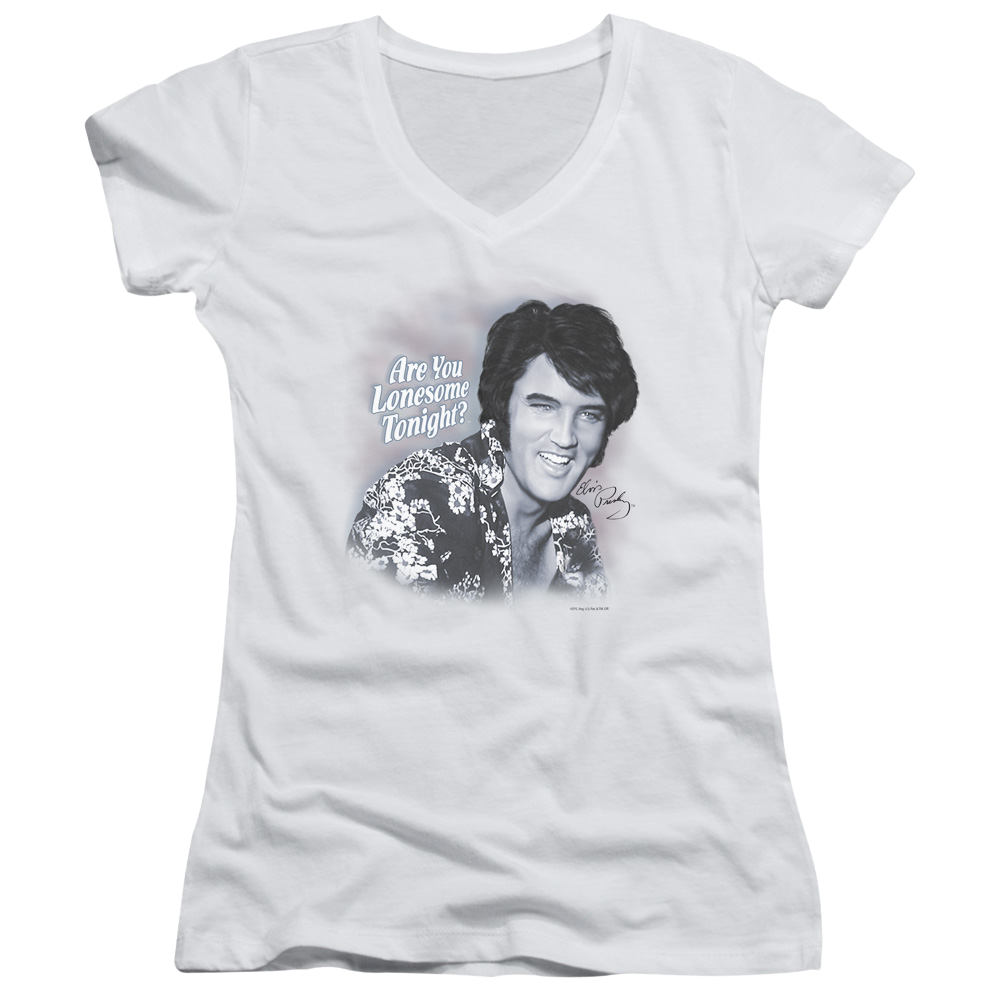 Elvis Presley Lonesome Tonight - Juniors V-Neck T-Shirt Juniors V-Neck T-Shirt Elvis Presley