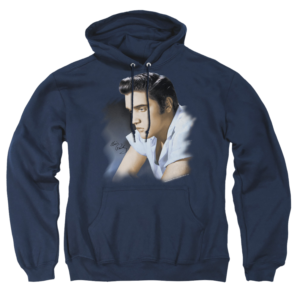 Elvis Presley Blue Profile - Pullover Hoodie Pullover Hoodie Elvis Presley