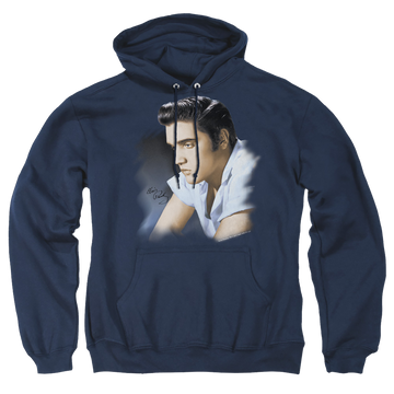 Elvis Presley Blue Profile - Pullover Hoodie Pullover Hoodie Elvis Presley