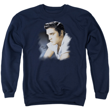 Elvis Presley Blue Profile - Men's Crewneck Sweatshirt Men's Crewneck Sweatshirt Elvis Presley