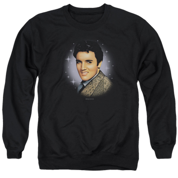 Black men's crewneck sweatshirt with Elvis Presley Starlite graphic