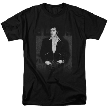 Black men's regular fit t-shirt with Elvis Presley Just Cool graphic
