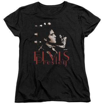 Black women's t-shirt with Elvis Presley Memories graphic