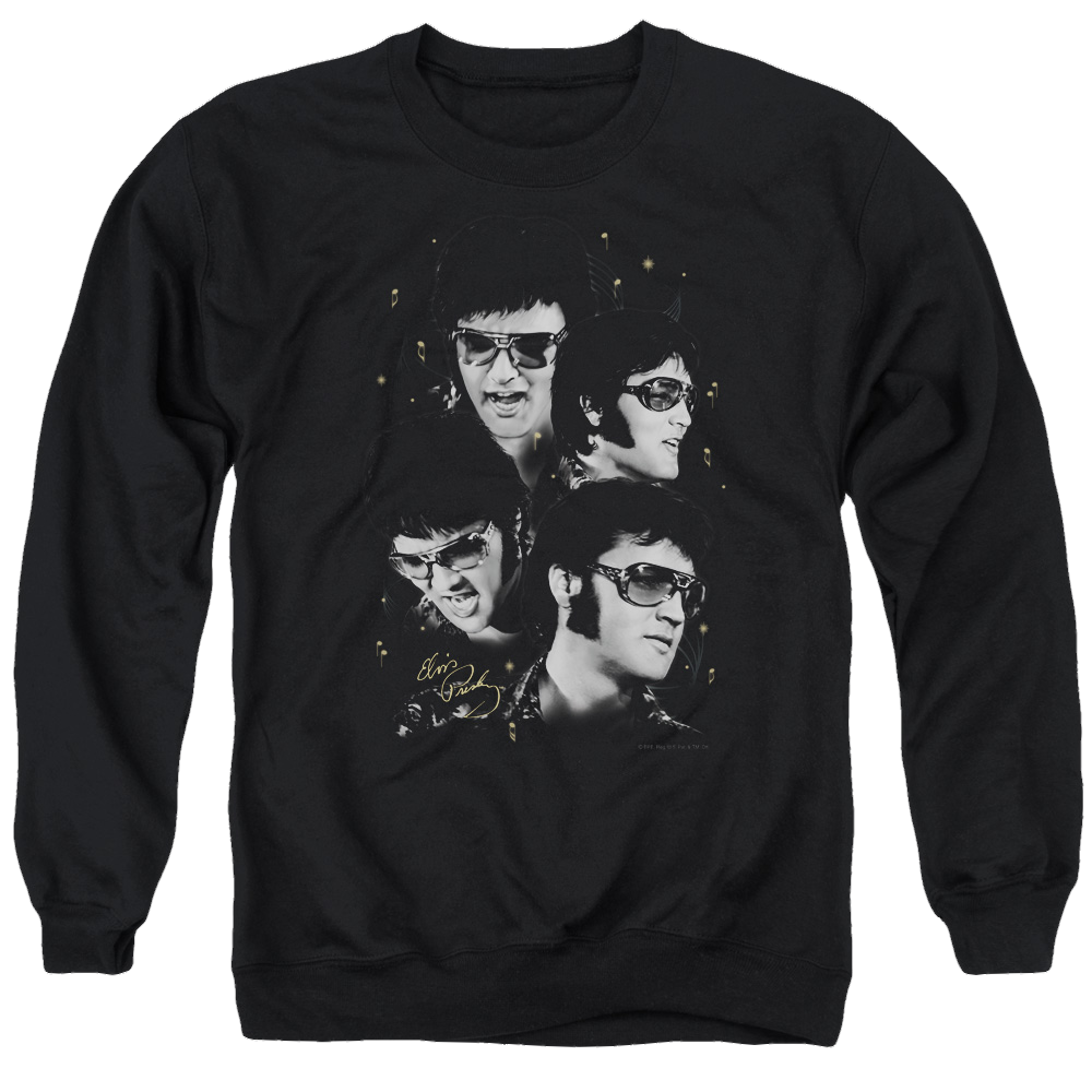 Elvis Presley Faces - Men's Crewneck Sweatshirt Men's Crewneck Sweatshirt Elvis Presley