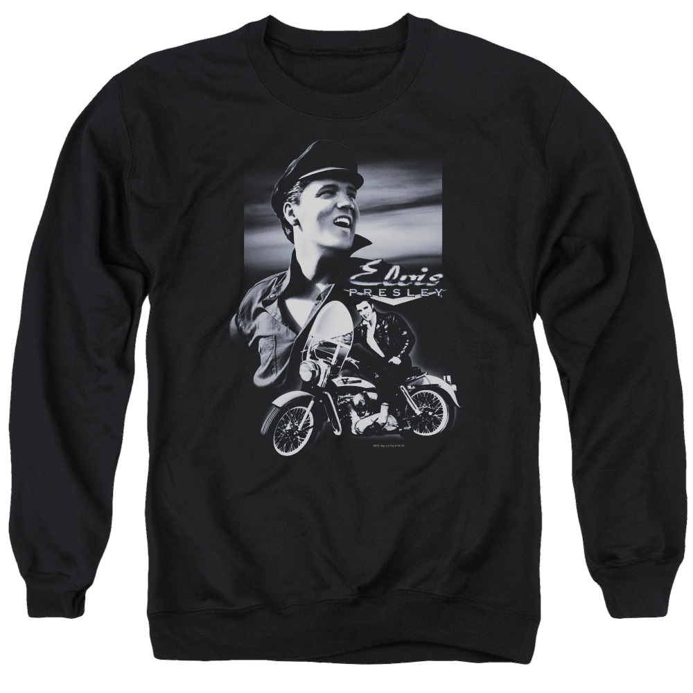 Elvis Presley Motorcycle - Men's Crewneck Sweatshirt Men's Crewneck Sweatshirt Elvis Presley