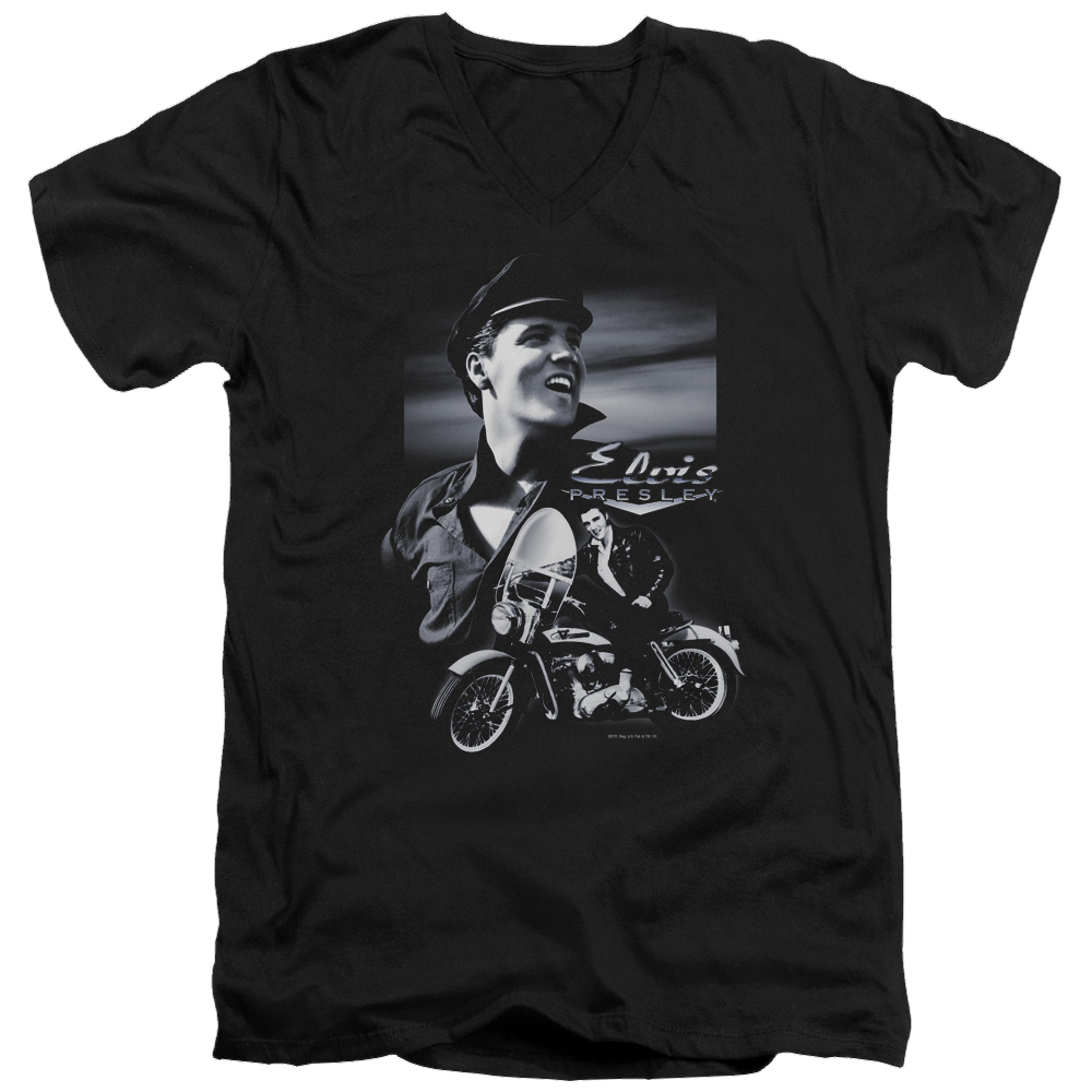 Elvis Presley Motorcycle - Men's V-Neck T-Shirt Men's V-Neck T-Shirt Elvis Presley