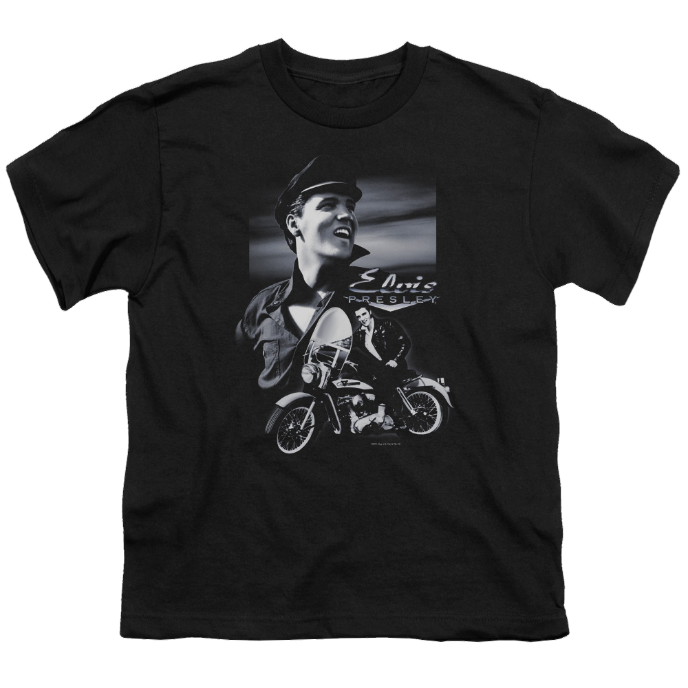 Elvis Presley Motorcycle - Youth T-Shirt (Ages 8-12) Youth T-Shirt (Ages 8-12) Elvis Presley