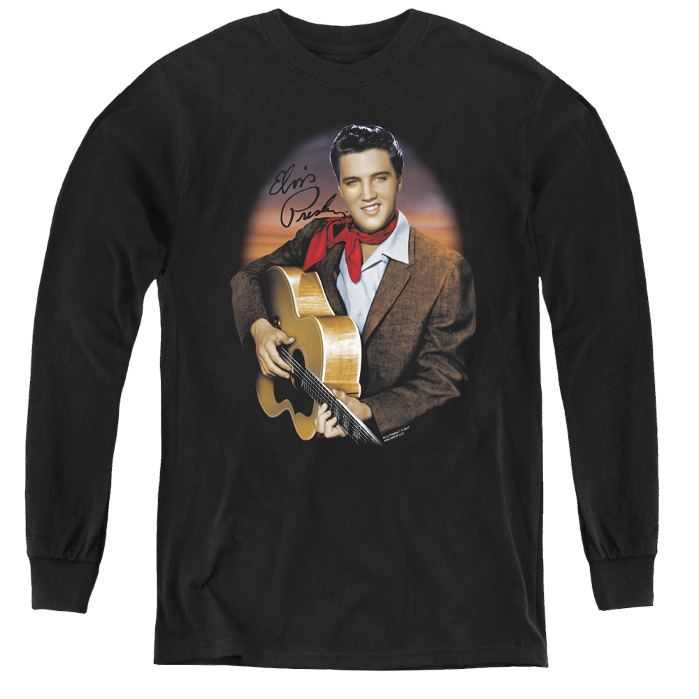 Elvis Presley Red Scarf #2 - Youth Long Sleeve T-Shirt Youth Long Sleeve T-Shirt Elvis Presley