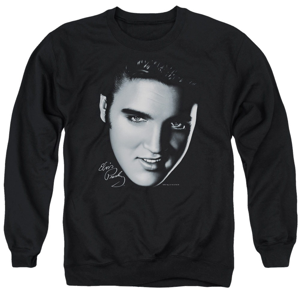 Elvis Presley Big Face - Men's Crewneck Sweatshirt Men's Crewneck Sweatshirt Elvis Presley