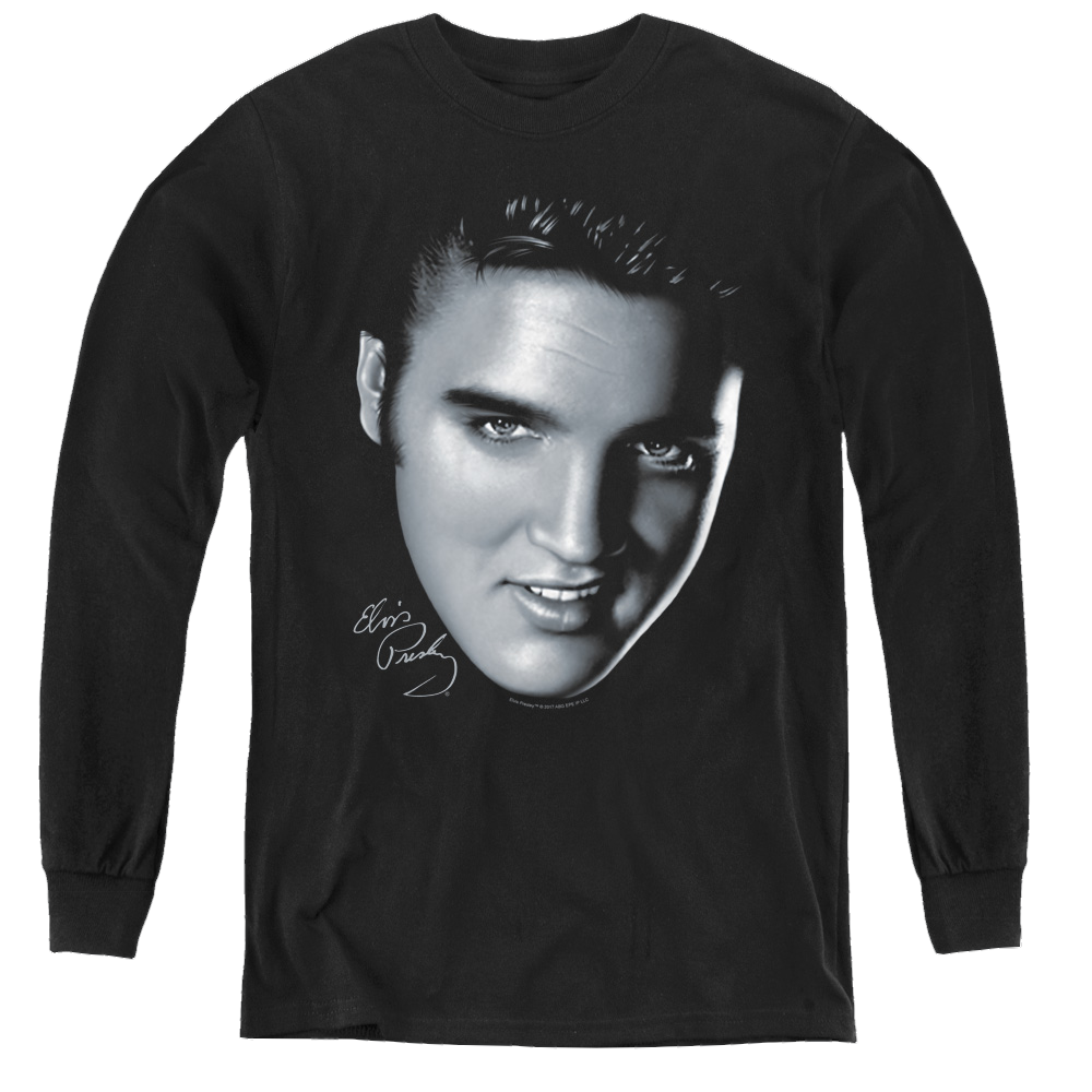 Elvis Presley Big Face - Youth Long Sleeve T-Shirt Youth Long Sleeve T-Shirt Elvis Presley