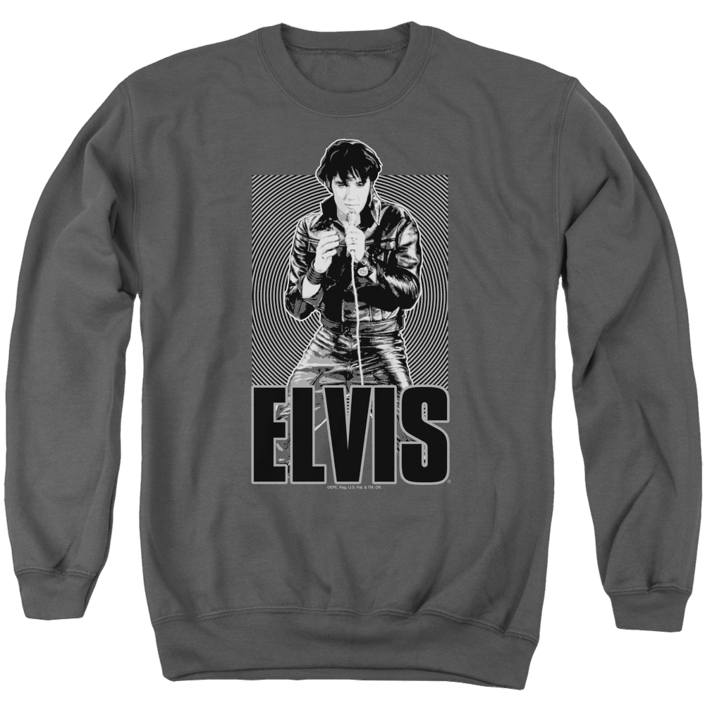 Elvis Presley Leather - Men's Crewneck Sweatshirt Men's Crewneck Sweatshirt Elvis Presley