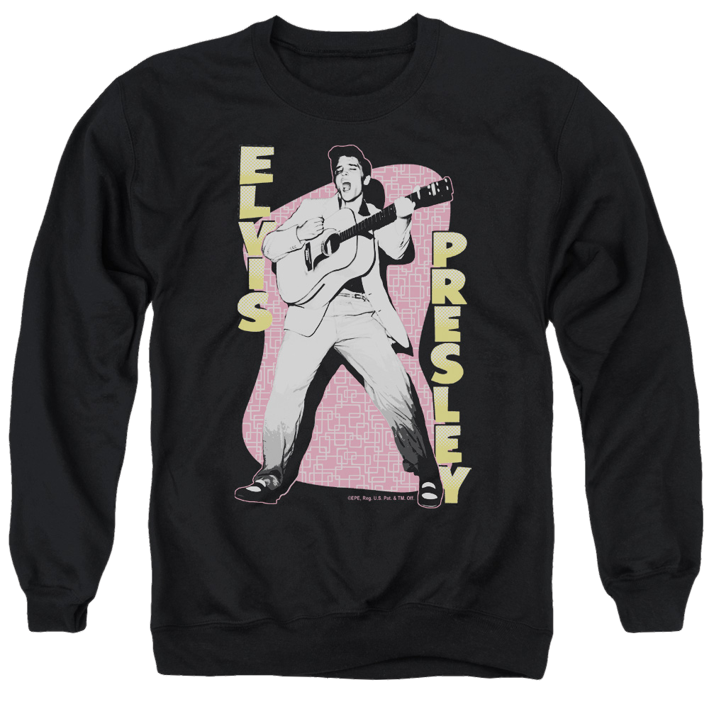 Elvis Presley Pink Rock - Men's Crewneck Sweatshirt Men's Crewneck Sweatshirt Elvis Presley