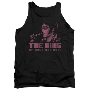 Black men's tank with Elvis Presley The King graphic