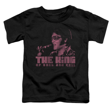 Black toddler t-shirt with Elvis Presley The King graphic