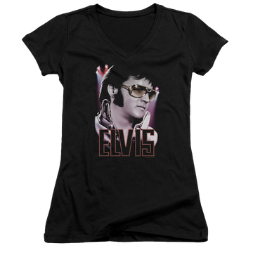 Elvis Presley 70s Star - Juniors V-Neck T-Shirt Juniors V-Neck T-Shirt Elvis Presley