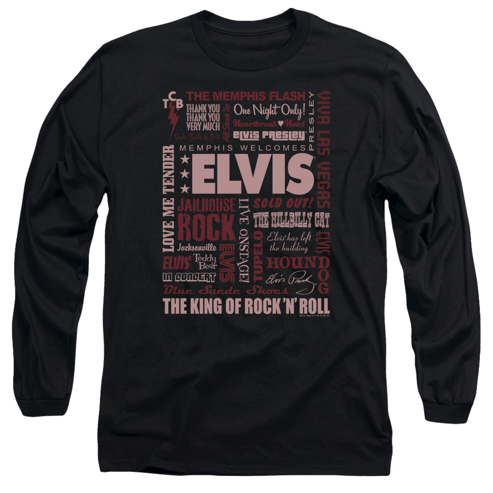 Elvis Presley Whole Lotta Type - Men's Long Sleeve T-Shirt Men's Long Sleeve T-Shirt Elvis Presley