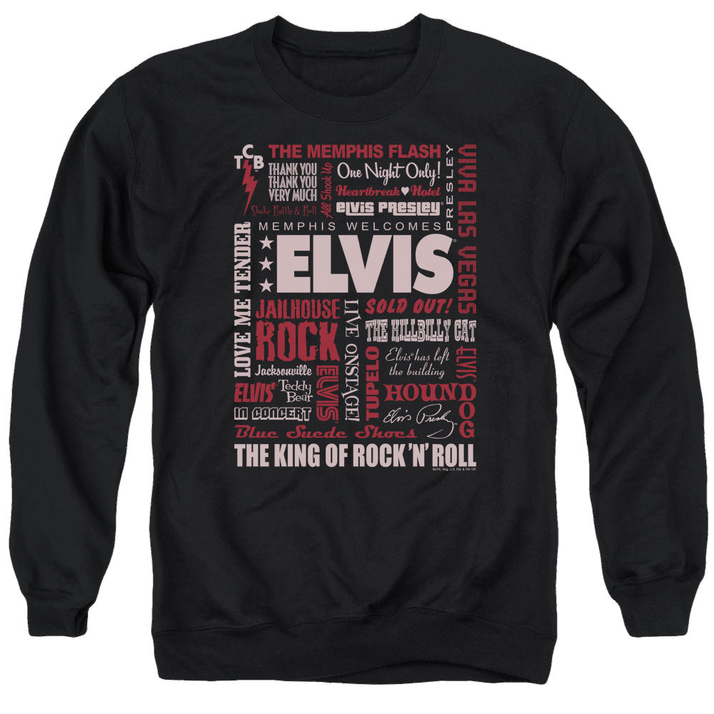 Elvis Presley Whole Lotta Type - Men's Crewneck Sweatshirt Men's Crewneck Sweatshirt Elvis Presley