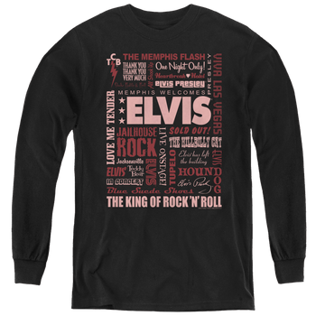 Elvis Presley Whole Lotta Type - Youth Long Sleeve T-Shirt Youth Long Sleeve T-Shirt Elvis Presley