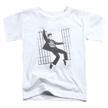White toddler t-shirt with Elvis Presley Jailhouse Rock graphic