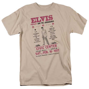 Sand men's regular fit t-shirt with Elvis Presley Jordanaires graphic