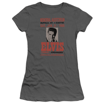 Charcoal juniors t-shirt with Elvis Presley Buffalo 1956 graphic
