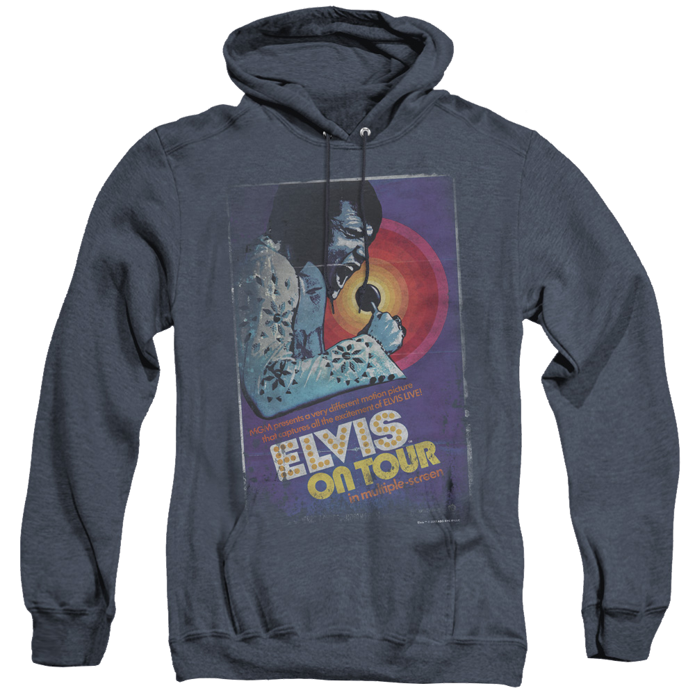 Elvis Presley On Tour Poster - Heather Pullover Hoodie Heather Pullover Hoodie Elvis Presley