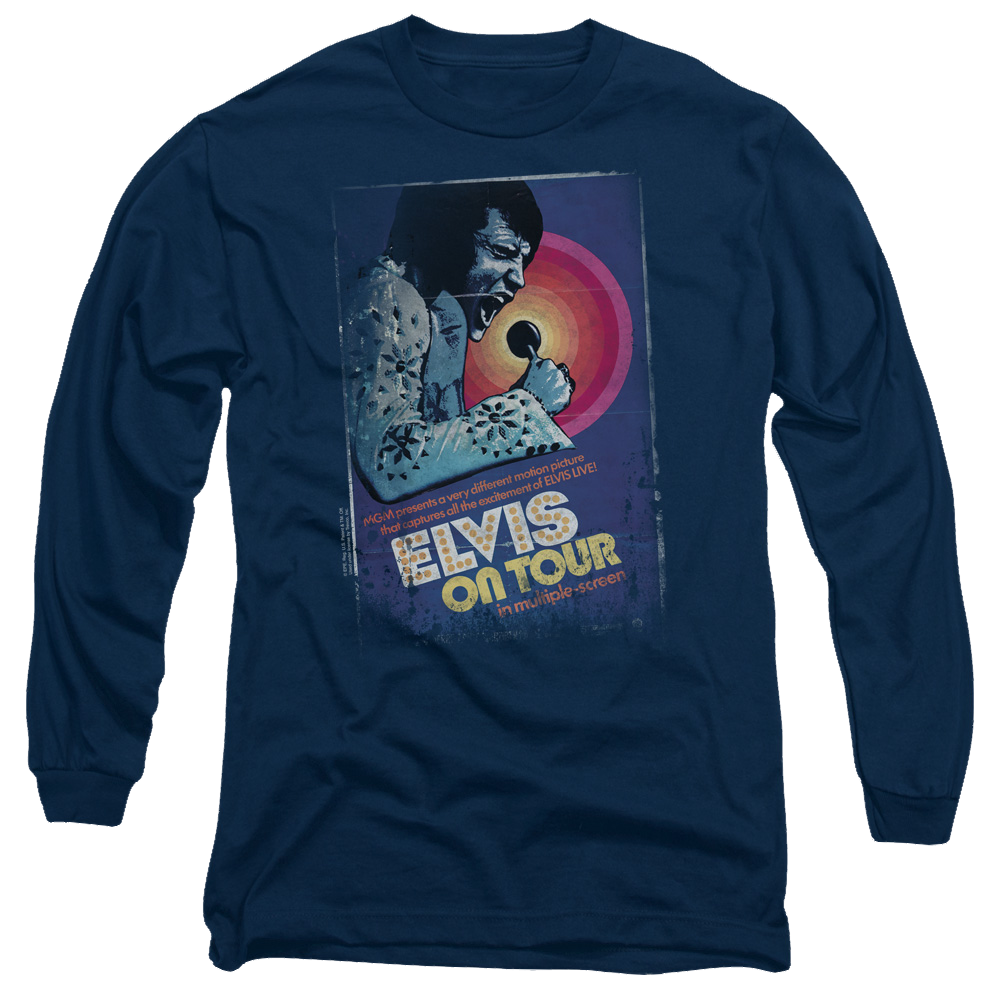 Elvis Presley On Tour Poster - Men's Long Sleeve T-Shirt Men's Long Sleeve T-Shirt Elvis Presley