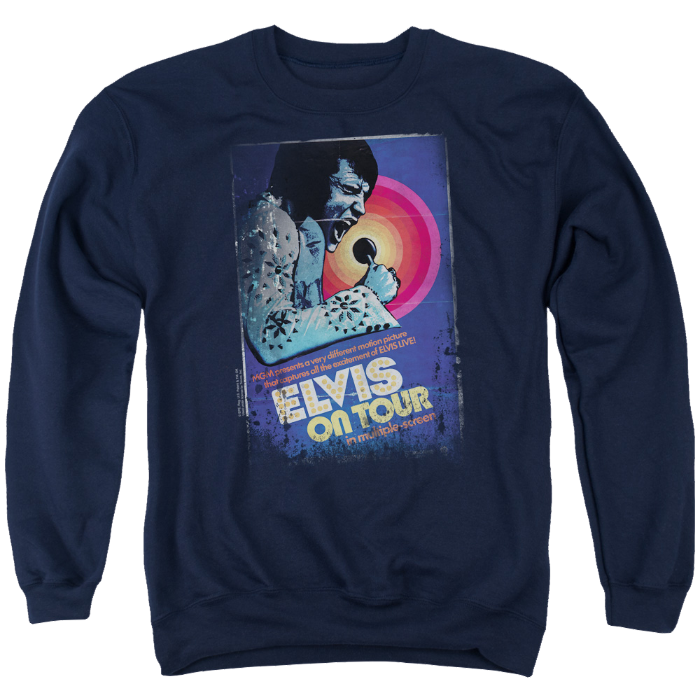 Elvis Presley On Tour Poster - Men's Crewneck Sweatshirt Men's Crewneck Sweatshirt Elvis Presley