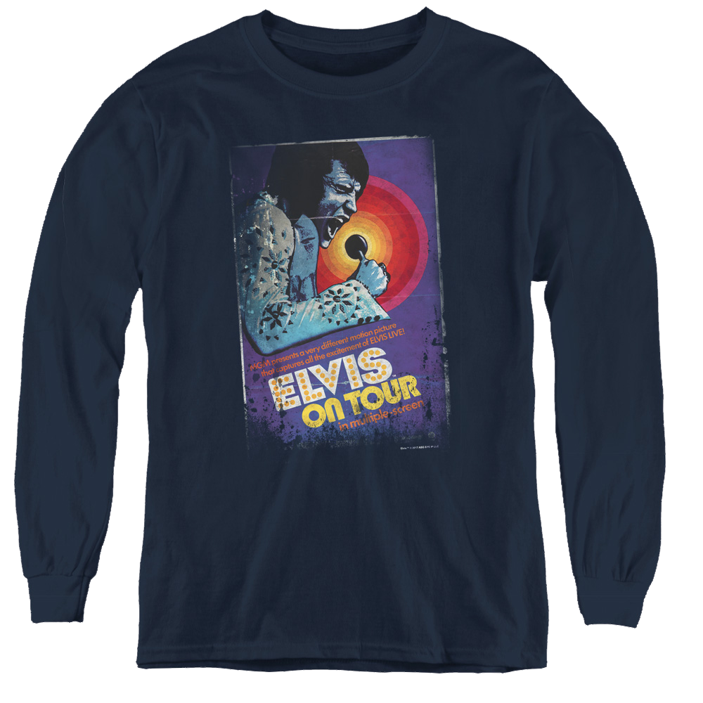 Elvis Presley On Tour Poster - Youth Long Sleeve T-Shirt Youth Long Sleeve T-Shirt Elvis Presley