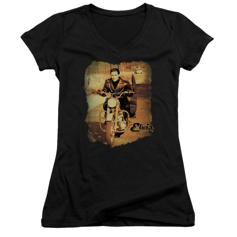 Elvis Presley Hit The Road - Juniors V-Neck T-Shirt Juniors V-Neck T-Shirt Elvis Presley