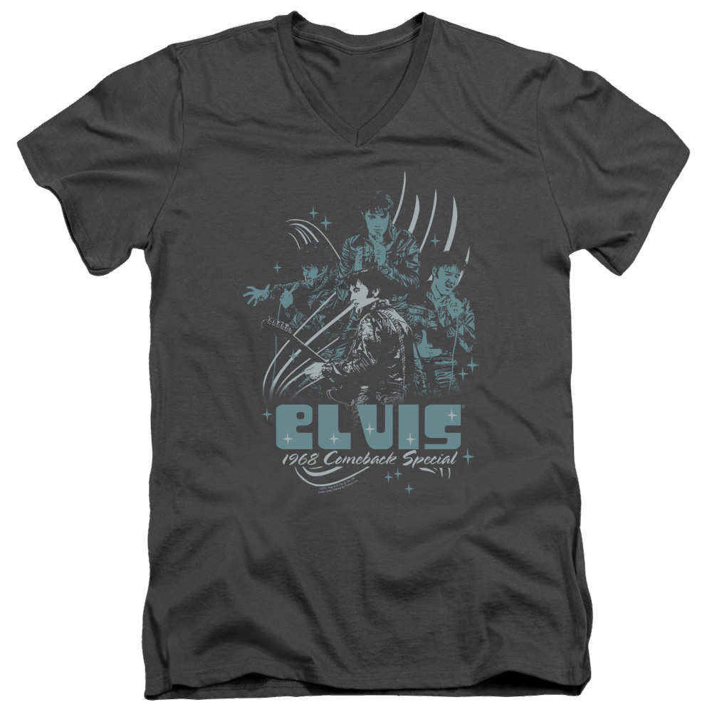 Elvis Presley 68 Leather - Men's V-Neck T-Shirt Men's V-Neck T-Shirt Elvis Presley