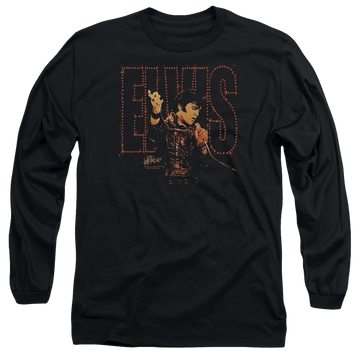 Black men's long sleeve t-shirt with Elvis Presley Take My Hand graphic