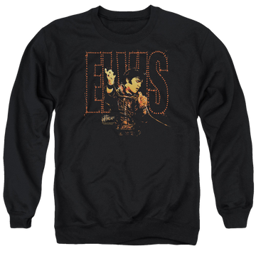 Black men's crewneck sweatshirt with Elvis Presley Take My Hand graphic