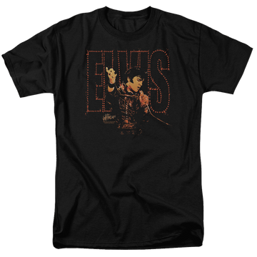 Black men's regular fit t-shirt with Elvis Presley Take My Hand graphic