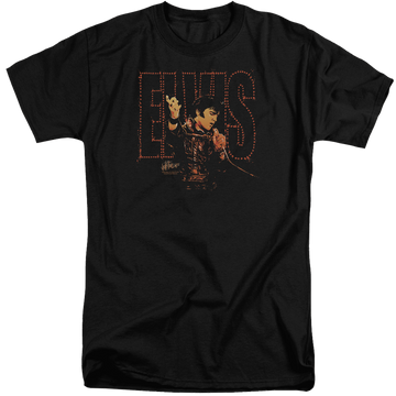 Black men's tall fit t-shirt with Elvis Presley Take My Hand graphic